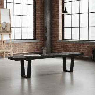 Ławka z ebonizowanego dębu Mid Century Moder